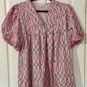 Crown & Ivy Pink and Green Dress